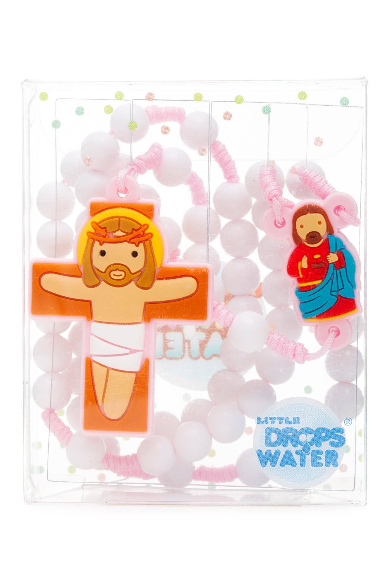 Sacred Heart Pink Rosary - Little Drops of Water