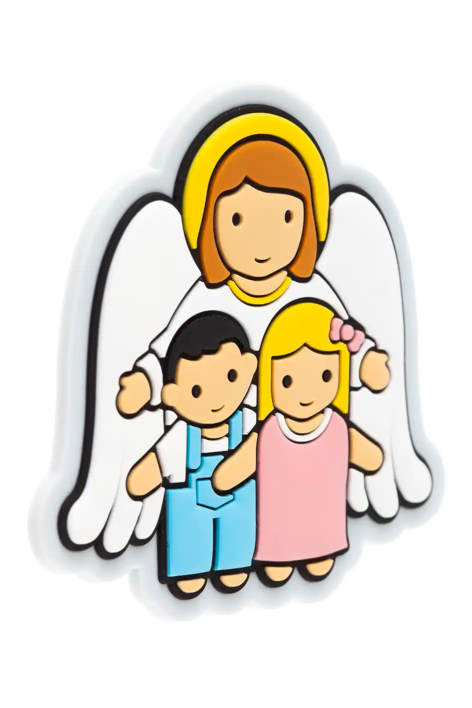 Aimant de réfrigérateur ange gardien avec enfants