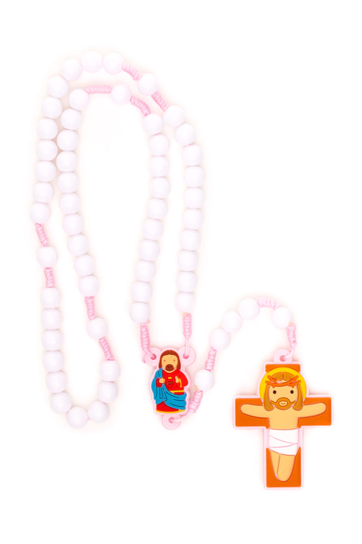 Sacred Heart Pink Rosary | First Communion & Baptism Gift for Girls