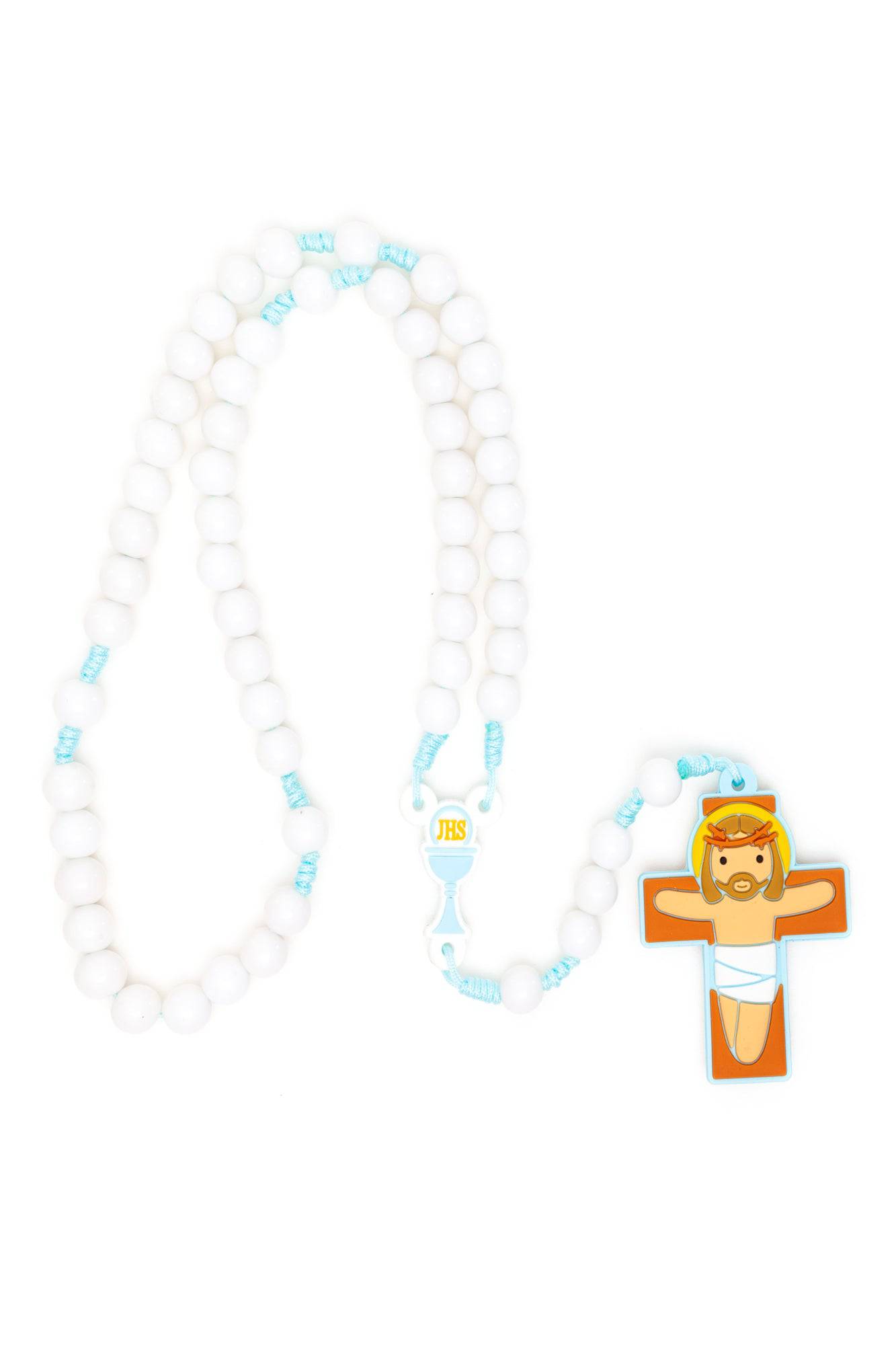 First Communion Blue Rosary - Little Drops of Water